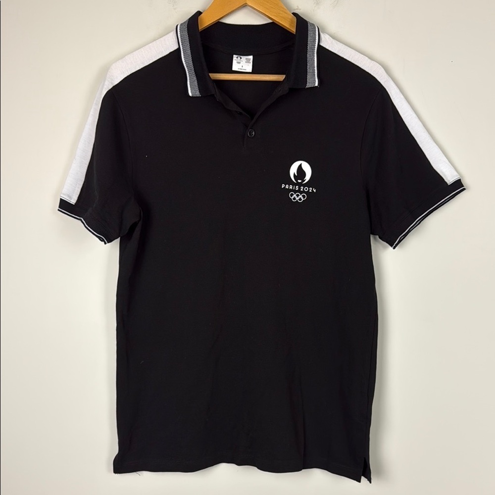 Paris Olympics 2024 Black Polo Shirt Size Small